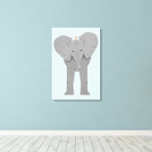 olifant en vogel canvas afdruk (Insitu (Houten vloer))