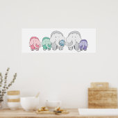 Olifant Familie Poster Print (Keuken)