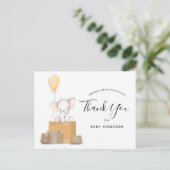 Olifant Geel Baby shower per Mail Dank U Briefkaart (Staand voorkant)
