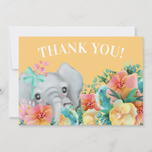 Olifant Geel Roze Teal Bloemstuk Bedankt