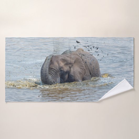 Olifant genieten van een bad bad handdoek (Badhanddoek)