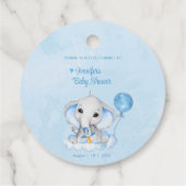 Olifant gepersonaliseerd dank u Baby shower Bedankjes Labels (Achterkant)