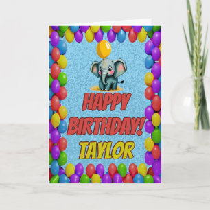 Olifant gepersonaliseerde leuke groet verjaardag kaart