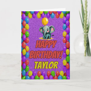 Olifant gepersonaliseerde leuke groet verjaardag kaart