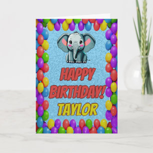 Olifant gepersonaliseerde leuke groet verjaardag kaart