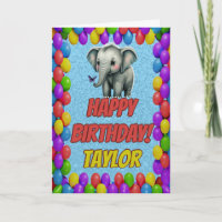 Olifant gepersonaliseerde leuke groet verjaardag