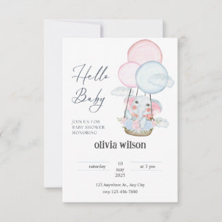 olifant giraffe baby ontwerp uitnodiging