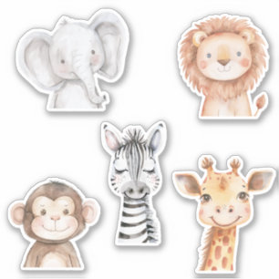 Olifant Giraffe Leeuw Aap Zebra Sticker