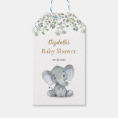 Olifant groen Baby shower dank u Cadeaulabel (Voorkant)