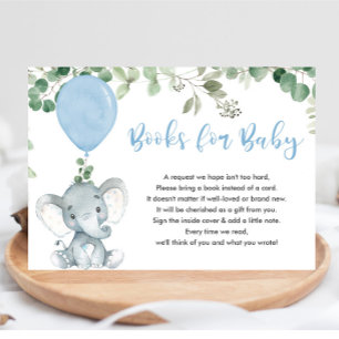 Olifant groen blauwe ballon boeken voor baby encl informatiekaartje