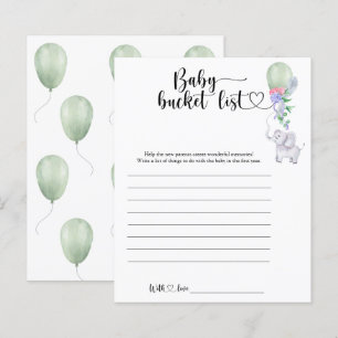 Olifant & Groene Ballon - Baby bucket list