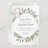 Olifant Groene Bladeren Baby Shower Uitnodiging (Voorkant / Achterkant)