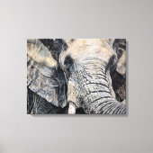 Olifant Hand-getrokken Potlood Crayon Art Canvas P (Voorkant)