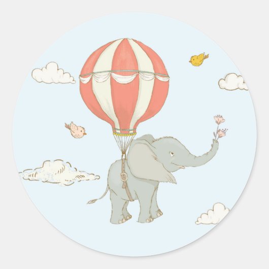 Olifant Heet Luchtballon stickers (Voorkant)