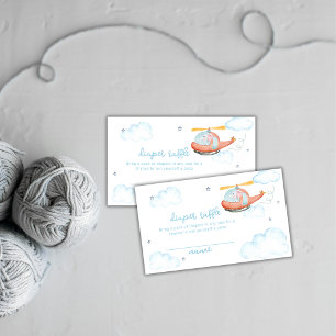 Olifant Helikopter Luier Raffle Baby Shower Informatiekaartje