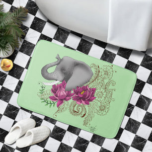 Olifant Henna Lotus Bloemen Badmat