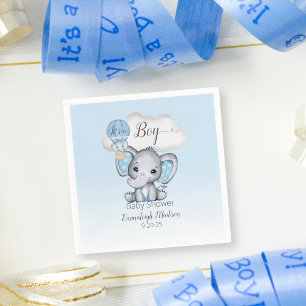Olifant Hete Luchtballon Blauw Baby shower voor Jo Servet