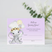 Olifant heteluchtballon Paarse gisentelling Informatiekaartje (Staand voorkant)