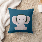 Olifant houdt van muziek kussen (Deken)