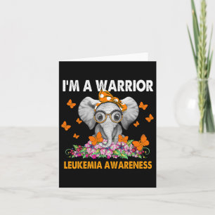 Olifant Ik ben een krijger van leukemie bewustzijn Kaart