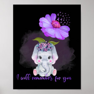 Olifant Ik zal het voor je onthouden Zonnebloem He Poster
