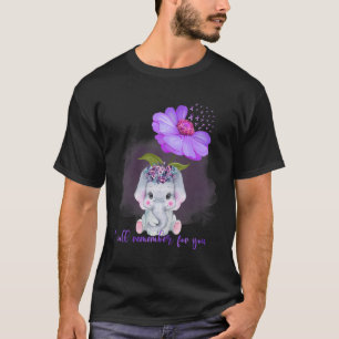 Olifant Ik zal het voor je onthouden Zonnebloem He T-shirt