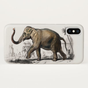 Olifant Illustratie Vintage Kunstprint iPhone X Hoesje