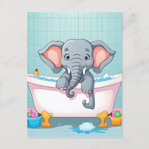 Olifant in bad briefkaart