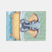 Olifant in bad fleece deken (Voorkant (Horizontaal))