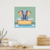 Olifant in bad poster (Keuken)