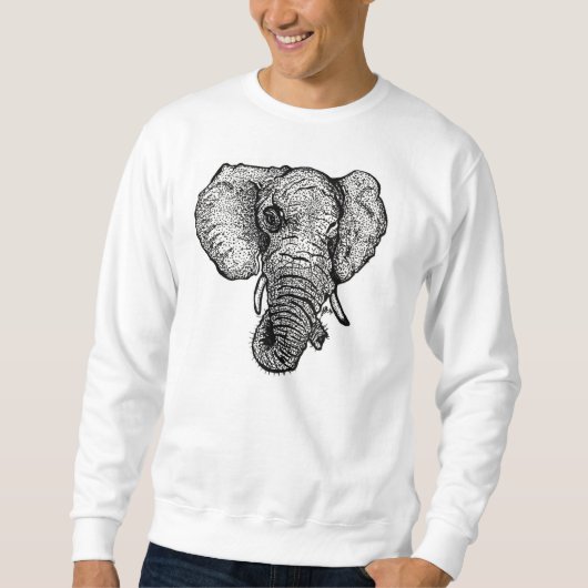 Olifant in de ruimte (Crew Neck) Trui (Voorkant)