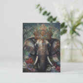 Olifant in een kroon briefkaart (Staand voorkant)