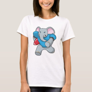 Olifant in Football met apparatuur T-shirt