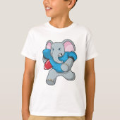 Olifant in Football met apparatuur T-shirt (Voorkant)