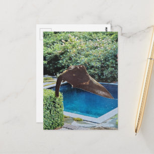 Olifant in het zwembad surele collage briefkaart