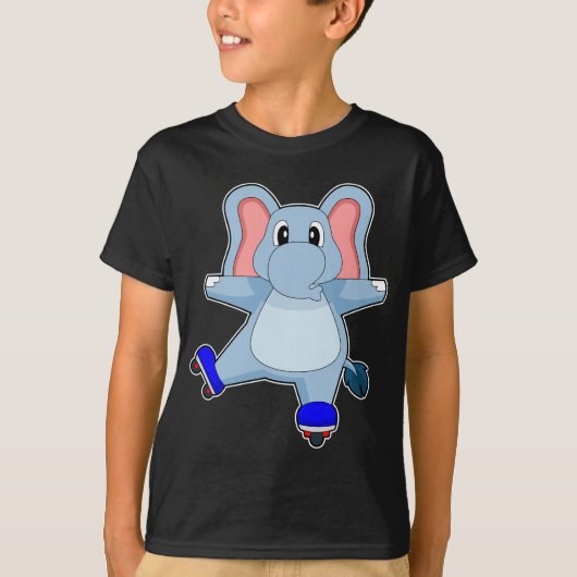 Olifant Inline Skating Roller schaatsen T-shirt (Voorkant)