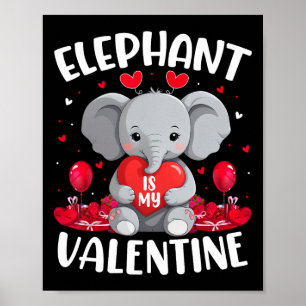 Olifant Is Mijn Valentijn Liefdes Hartjes Olifant Poster