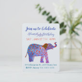 Olifant, jongen verjaardag uitnodiging (Staand voorkant)