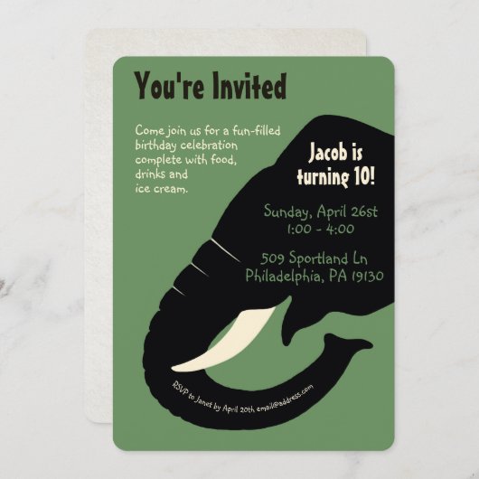 olifant kaart (Voorkant / Achterkant)