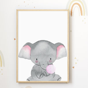 Olifant Kauwgum Poster Snoep Kinderkamer Print