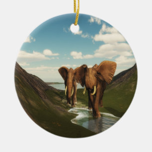 Olifant Keramisch Ornament