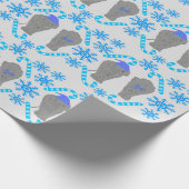 Olifant kerst blauw inpakpapier (Hoek)