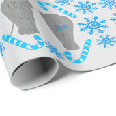 Olifant kerst blauw inpakpapier (Rol Hoek)