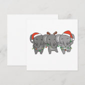 Olifant Kerst Kerst Dieren Cute Uitnodiging (Voorkant / Achterkant)