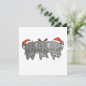 Olifant Kerst Kerst Dieren Cute Uitnodiging (Staand voorkant)
