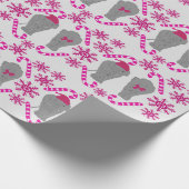 Olifant Kerst roze inpakpapier (Hoek)