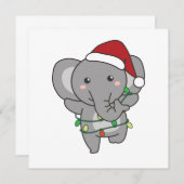 Olifant Kerst Winter Dieren Olifanten Kaart (Voorkant / Achterkant)