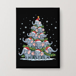 Olifant Kerstboom Grappige Lieve Olifant Button