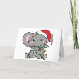 Olifant Kerstmis Winter Dieren Olifanten Feestdage Feestdagen Kaart