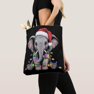 Olifant Kerstverlichting Xmas Vakantie Wilde Dier Draagtas